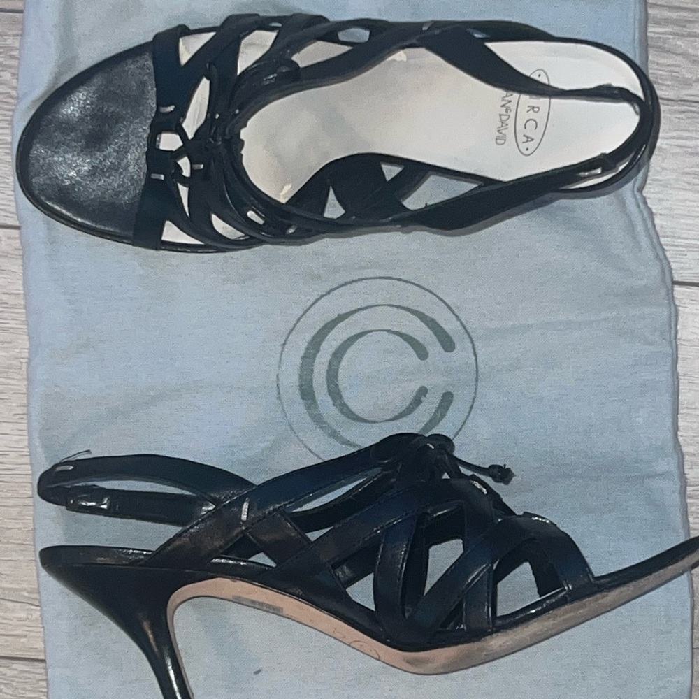 Classic Black Strappy Slingback Heels